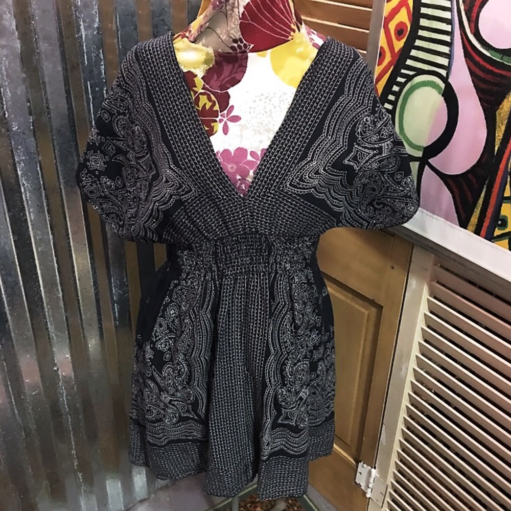 Blue Plate Boho Gypsy Navy Summer Dress